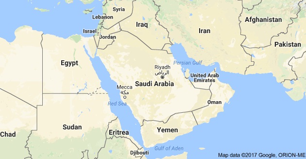letak posisi map arab saudi